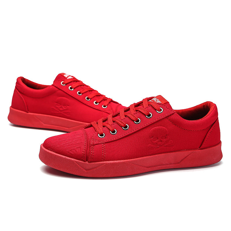 Men's Solid Color Skull Prints Canvas Sneakers