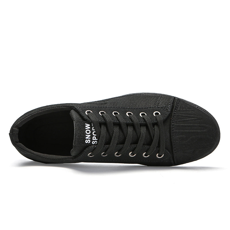 Men's Solid Color Skull Prints Canvas Sneakers