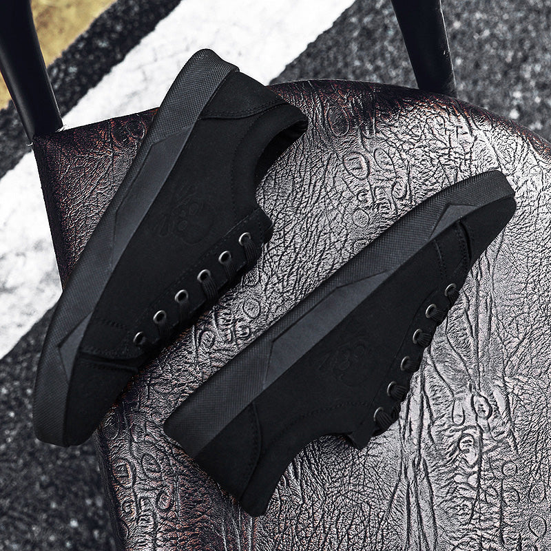 Men's Solid Color Skull Prints Canvas Sneakers