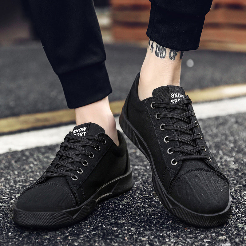 Men's Solid Color Skull Prints Canvas Sneakers