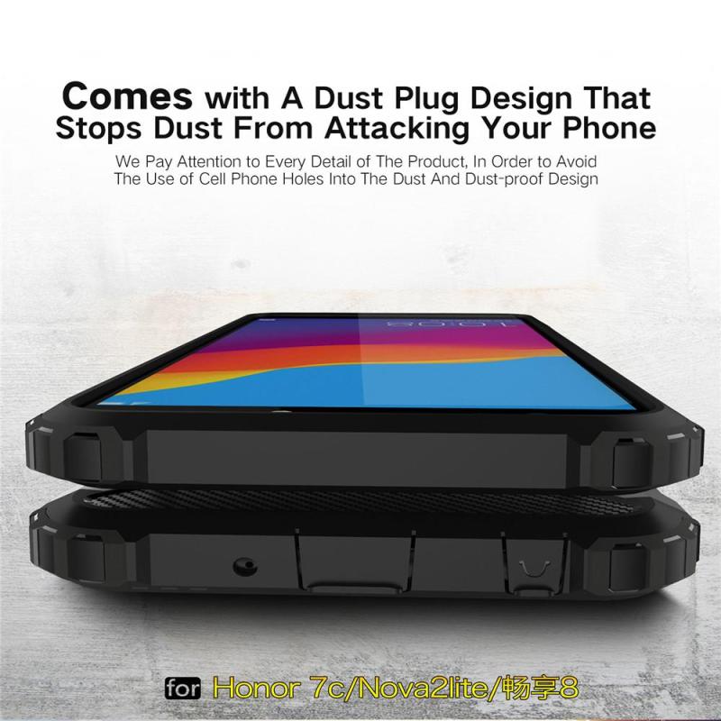 for Huawei Nova 2 Lite Honor 7C Pro Case Heavy Duty Shockproof Cover Hybrid Hard PC TPU Rugged Layer Shell