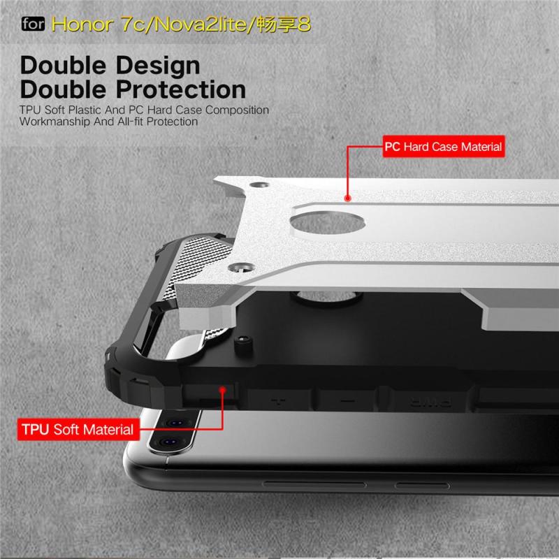 for Huawei Nova 2 Lite Honor 7C Pro Case Heavy Duty Shockproof Cover Hybrid Hard PC TPU Rugged Layer Shell
