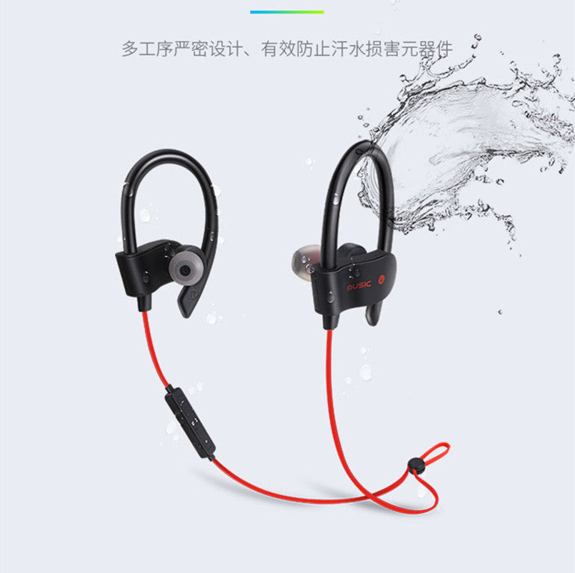 Bluetooth Earphone Sport Running with Microphone Neckband Free Answer Control Ear Hook for Xiaomi Huawei Phone