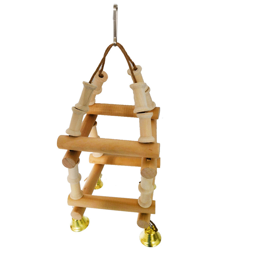 Small Medium Parrot Wooden Log Climbing Ladder Bird Pet Bite Toy Cage Decoration