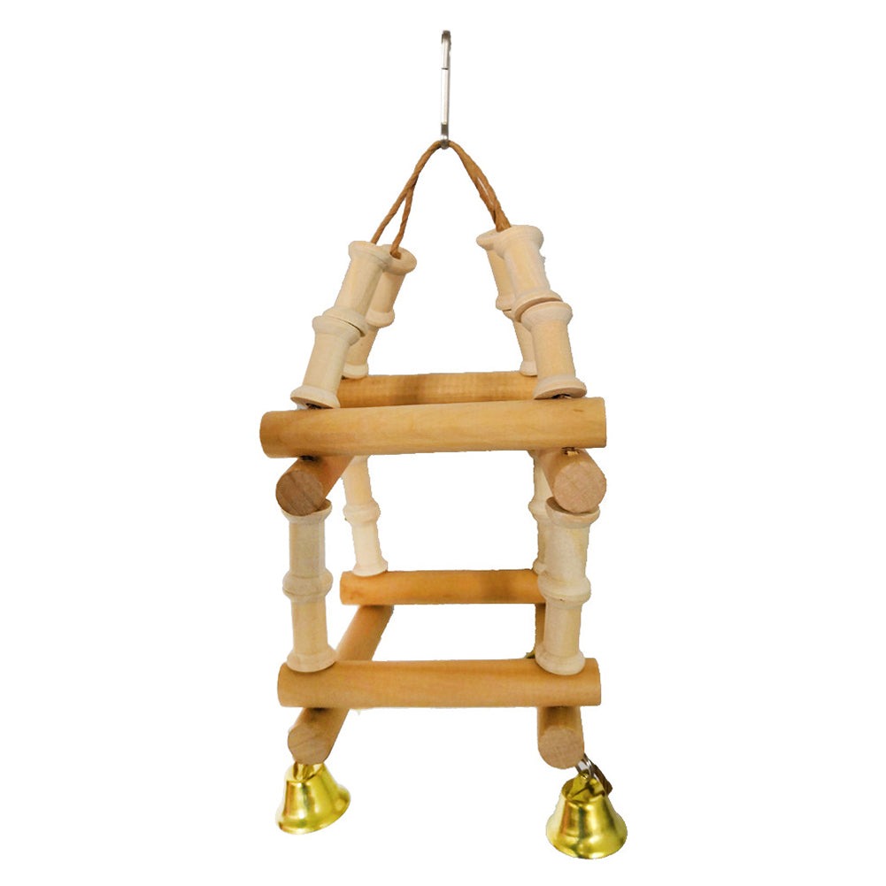 Small Medium Parrot Wooden Log Climbing Ladder Bird Pet Bite Toy Cage Decoration