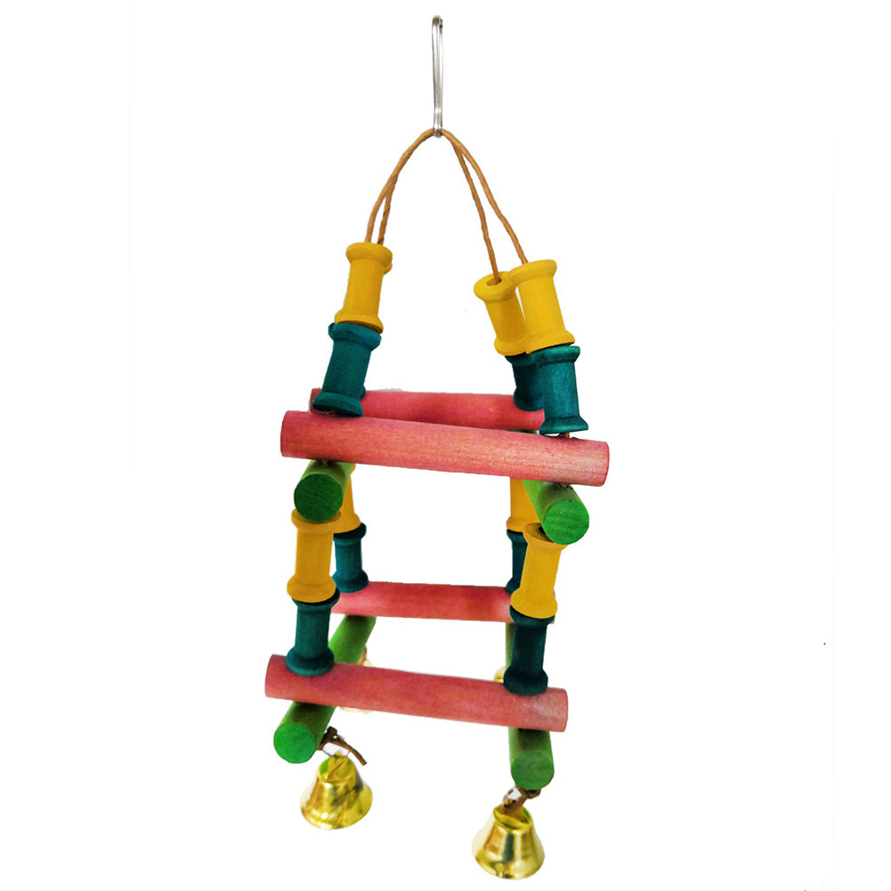 Small Medium Parrot Wooden Log Climbing Ladder Bird Pet Bite Toy Cage Decoration