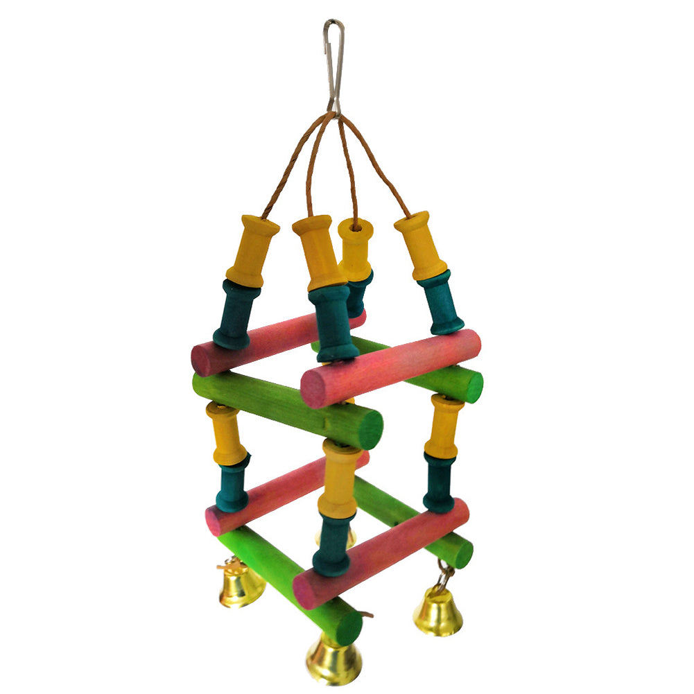 Small Medium Parrot Wooden Log Climbing Ladder Bird Pet Bite Toy Cage Decoration