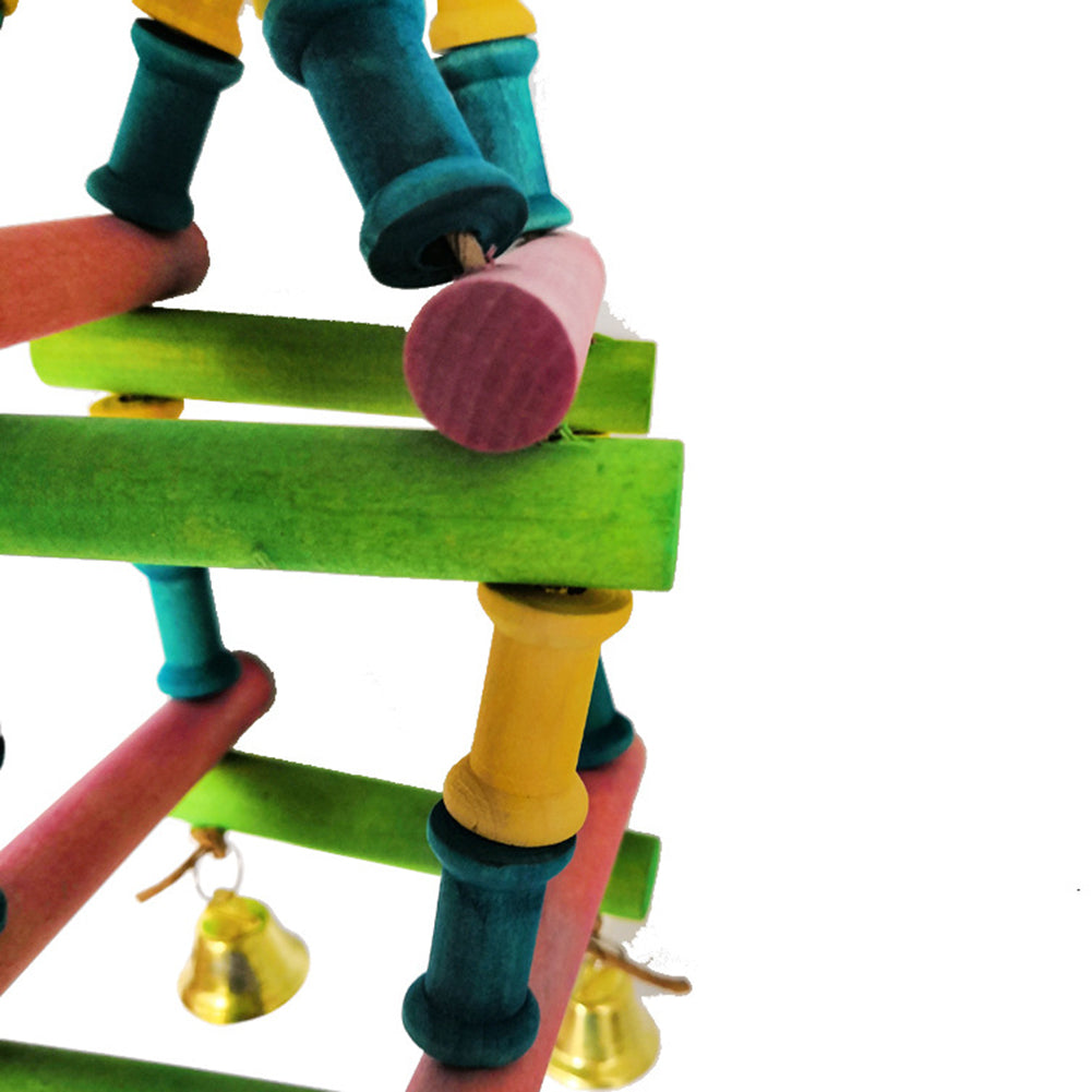 Small Medium Parrot Wooden Log Climbing Ladder Bird Pet Bite Toy Cage Decoration