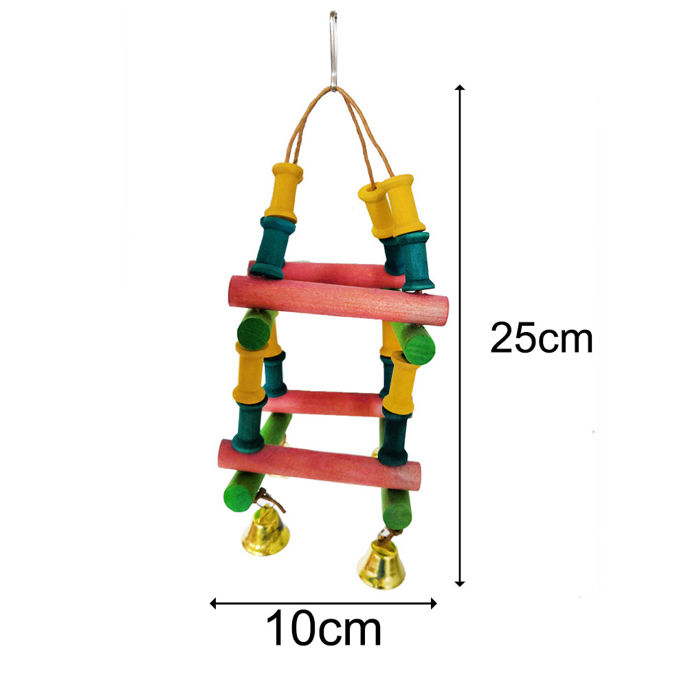 Small Medium Parrot Wooden Log Climbing Ladder Bird Pet Bite Toy Cage Decoration