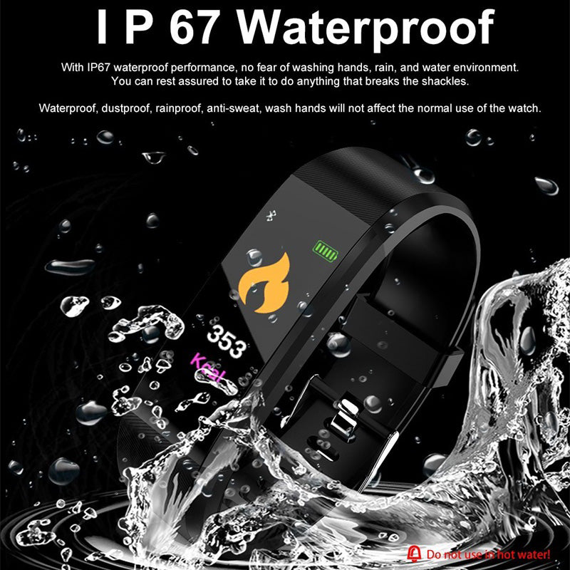 Smart Bracelet Blood Pressure Heart Rate Monitor Fitness Wristband Fashion Sports Pedometer Waterproof Smart Wristwatch