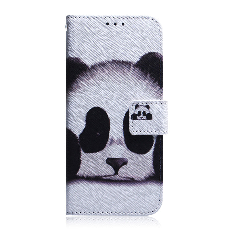 Wallet Case For Samsung Galaxy A7 2018 Filp Cover Hot selling Coloured pattern Wolf tiger lion Owl Dog With Card Slot Design