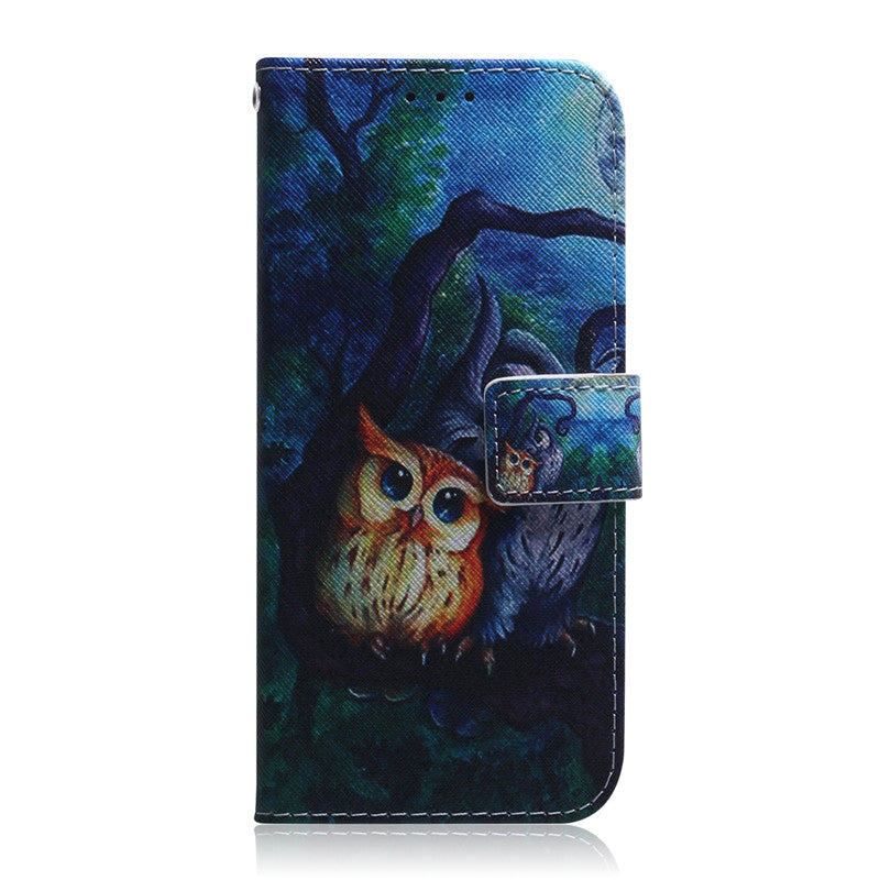 Wallet Case For Samsung Galaxy A50 Filp Cover Hot selling Coloured pattern Wolf tiger lion Owl Dog With Card Slot Design