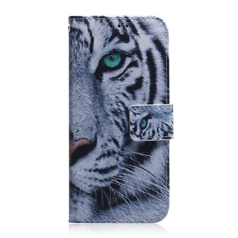 Wallet Case For Xiaomi Redmi 7 Filp Cover Hot selling Coloured pattern Wolf tiger lion Owl Dog With Card Slot Design