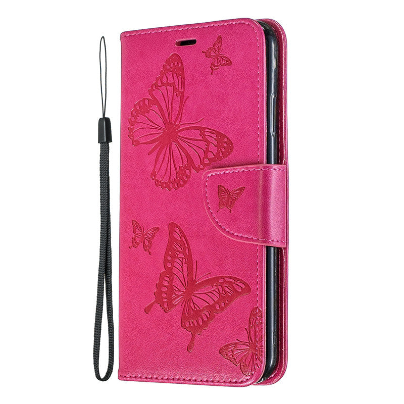 For iPhone X XS Case Cover Embossed Butterfly Filp Stand PU Leather Wallet With Card Slot Design For iPhone XR/XS Max