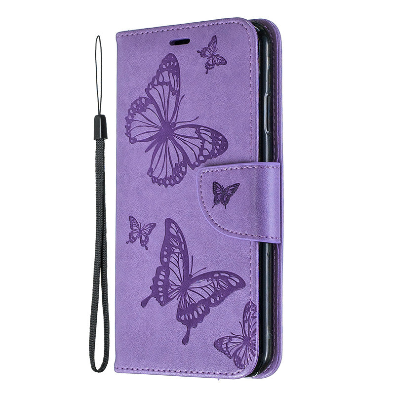 For iPhone X XS Case Cover Embossed Butterfly Filp Stand PU Leather Wallet With Card Slot Design For iPhone XR/XS Max