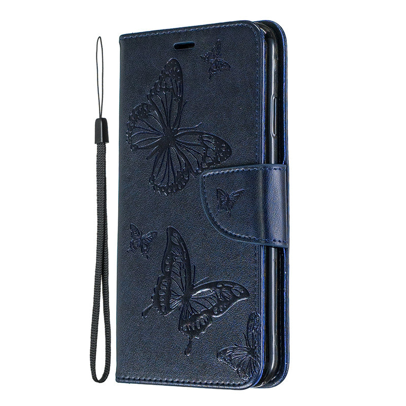 For iPhone X XS Case Cover Embossed Butterfly Filp Stand PU Leather Wallet With Card Slot Design For iPhone XR/XS Max