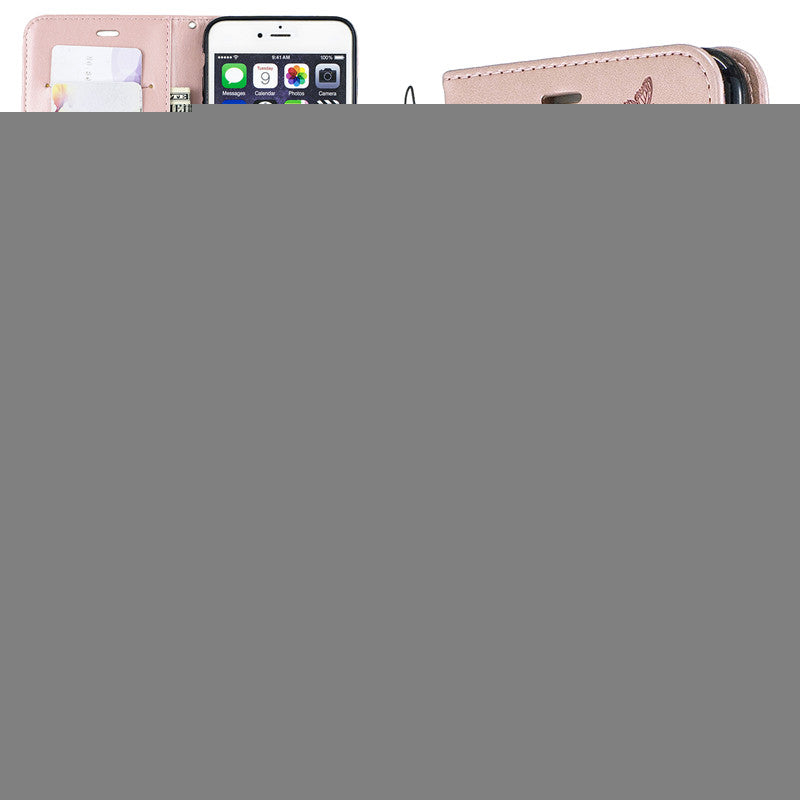 For iPhone 6 6 Plus Case Cover Embossed Butterfly Filp Stand PU Leather Wallet With Card Slot Design For iPhone 6S 6S Plus