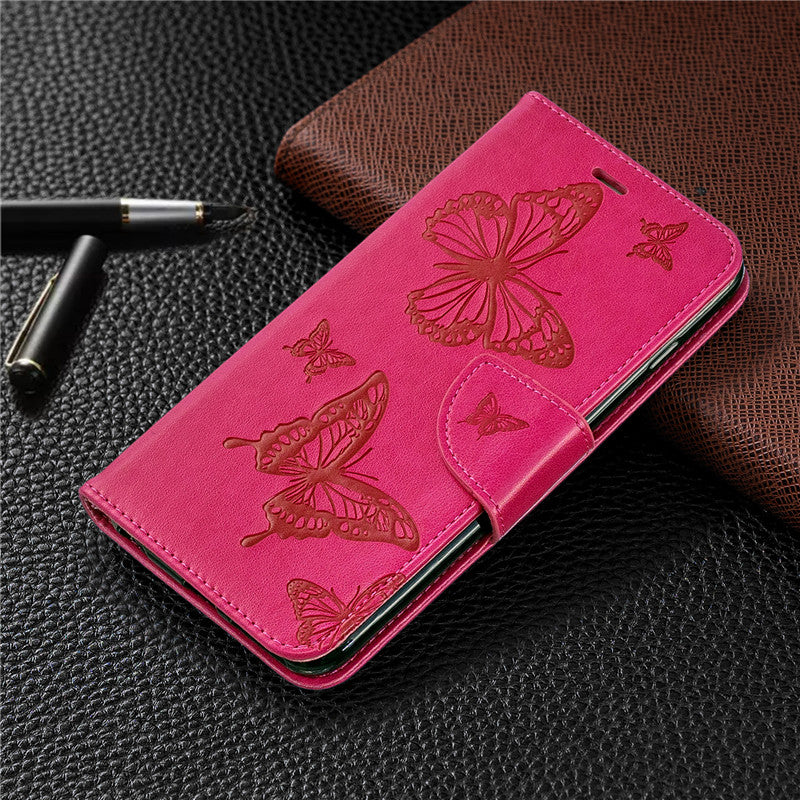 For iPhone 6 6 Plus Case Cover Embossed Butterfly Filp Stand PU Leather Wallet With Card Slot Design For iPhone 6S 6S Plus