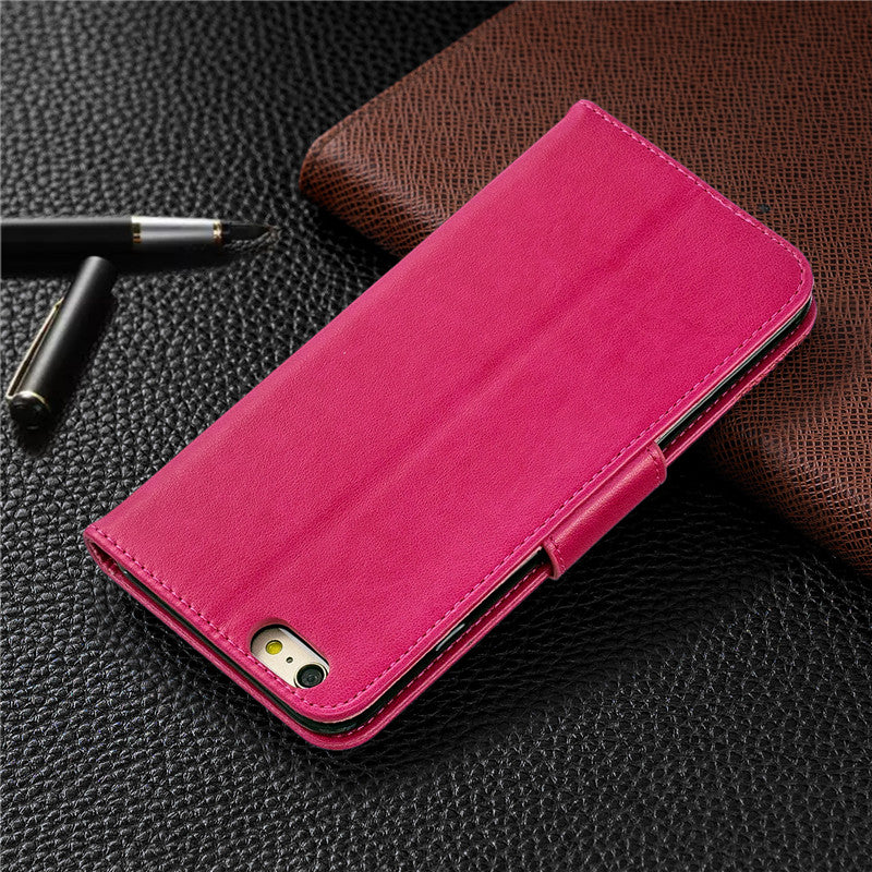 For iPhone 6 6 Plus Case Cover Embossed Butterfly Filp Stand PU Leather Wallet With Card Slot Design For iPhone 6S 6S Plus