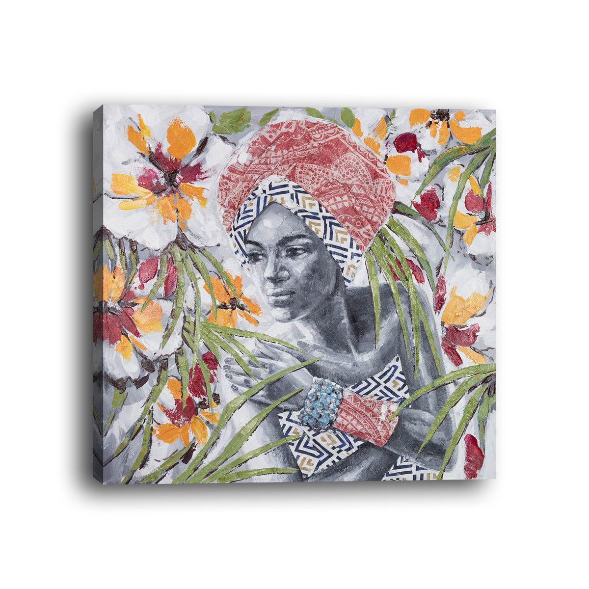 qiaojiahuayuan/106 YH-06135/canvas/Printed picture/Abstract african character