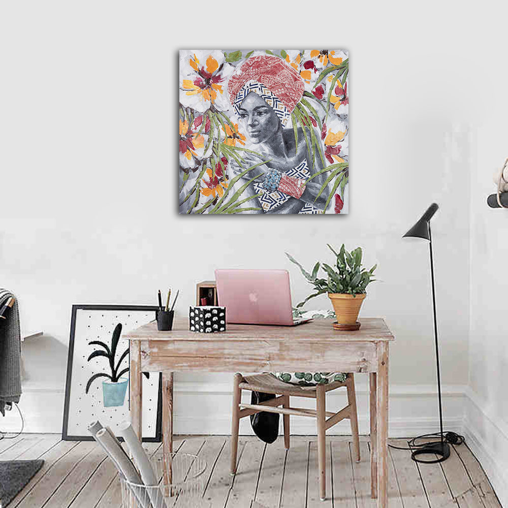 qiaojiahuayuan/106 YH-06135/canvas/Printed picture/Abstract african character