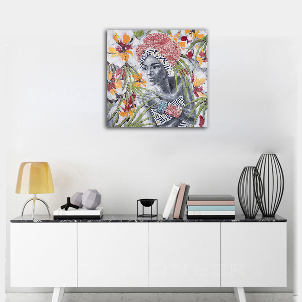 qiaojiahuayuan/106 YH-06135/canvas/Printed picture/Abstract african character