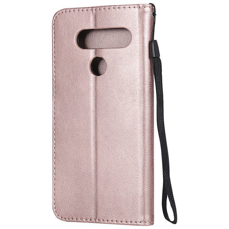 For LG V50 Case Flip Cover Wallet Stand Pure Color PU Leather Mobile Phone Bags Coque Fundas