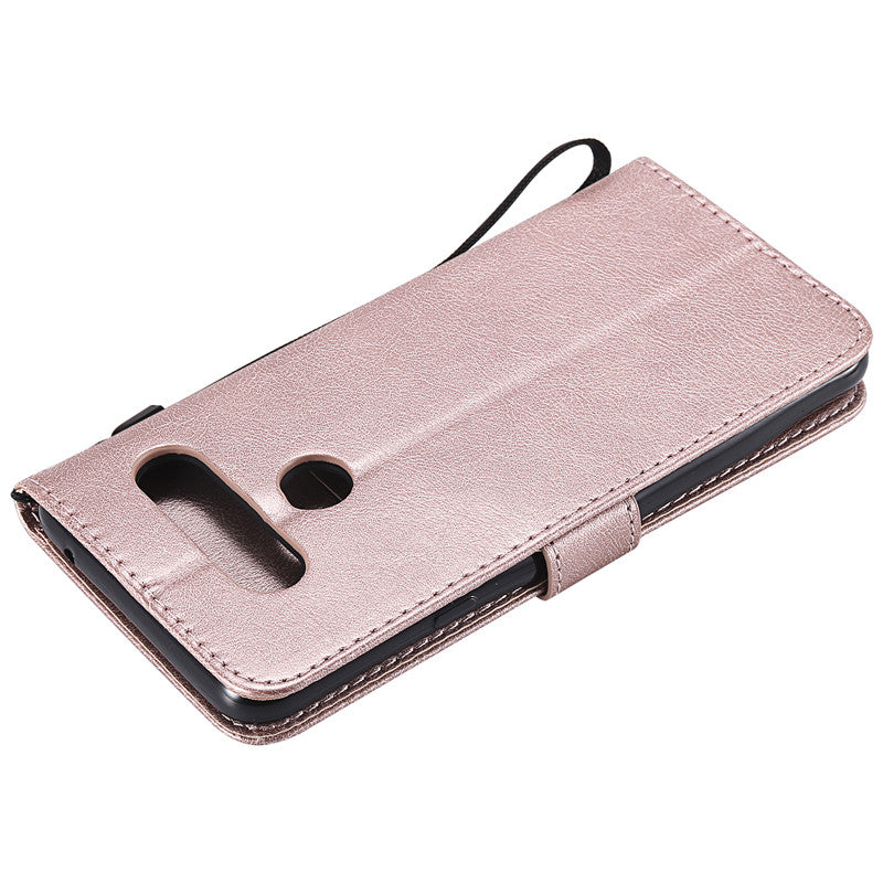 For LG V50 Case Flip Cover Wallet Stand Pure Color PU Leather Mobile Phone Bags Coque Fundas