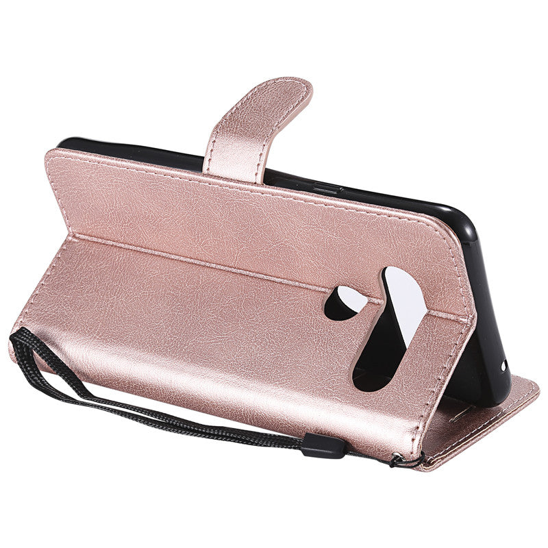 For LG V50 Case Flip Cover Wallet Stand Pure Color PU Leather Mobile Phone Bags Coque Fundas