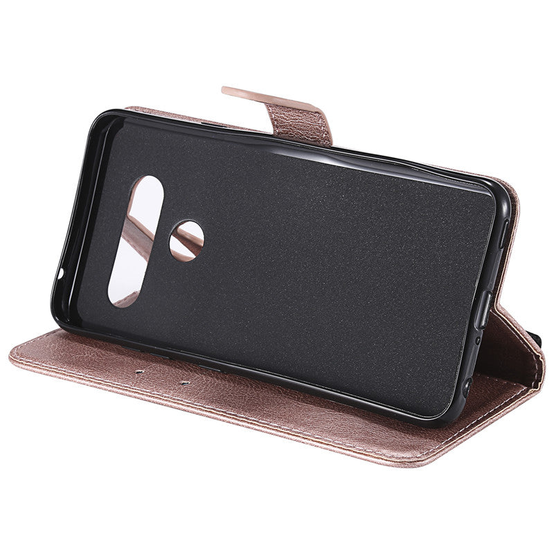 For LG V50 Case Flip Cover Wallet Stand Pure Color PU Leather Mobile Phone Bags Coque Fundas