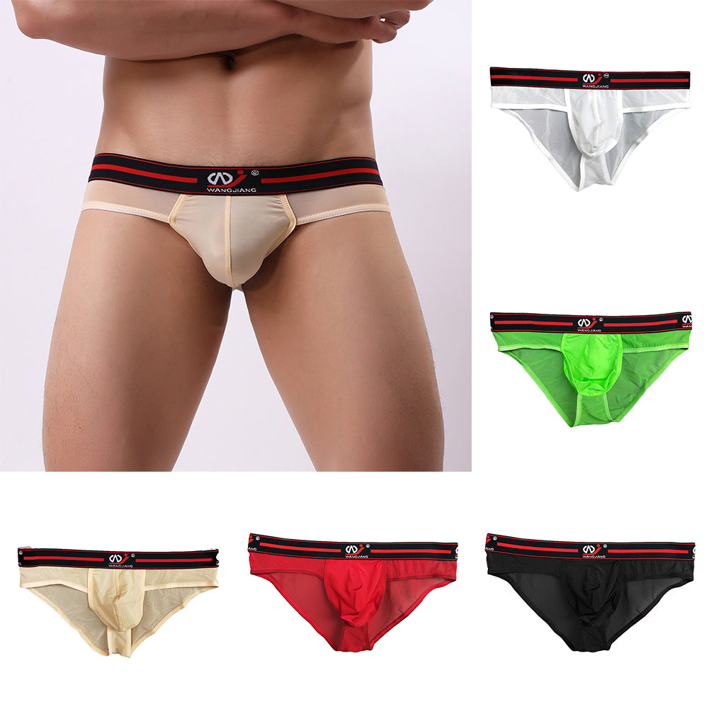 Sexy Men Bulge Pouch Briefs Elastic Transparent Underwear Breathable Underpants
