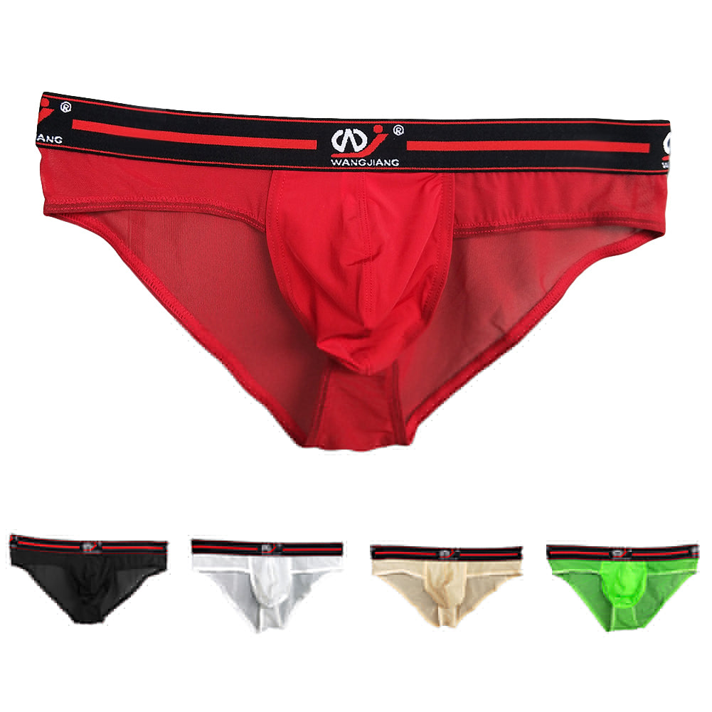 Sexy Men Bulge Pouch Briefs Elastic Transparent Underwear Breathable Underpants