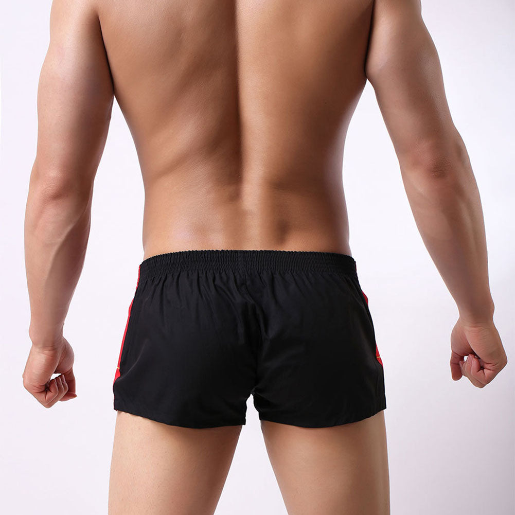 Solid Color Men's Low Waist U Convex Boxer Briefs Button Underwear Underpants