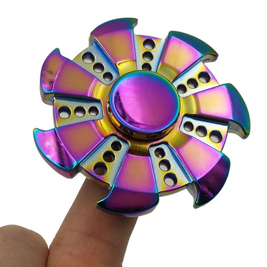 Fidget Spinner Finger Gyro Colorful Fire Wheel  Metal Clover Between Gyro Finger Fingers Decompression Artifact