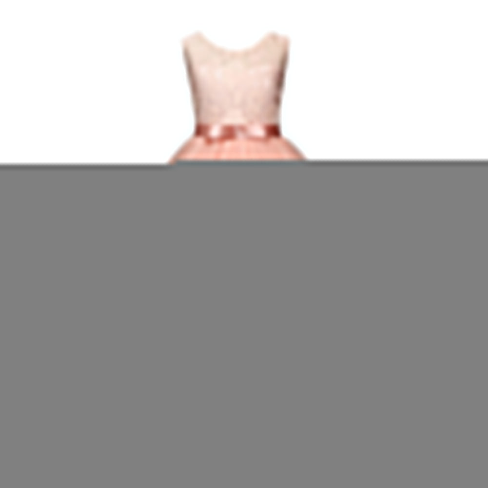 Little Princess Girl Long Formal Evening Dress Wedding Party Bow Lace Ballgown