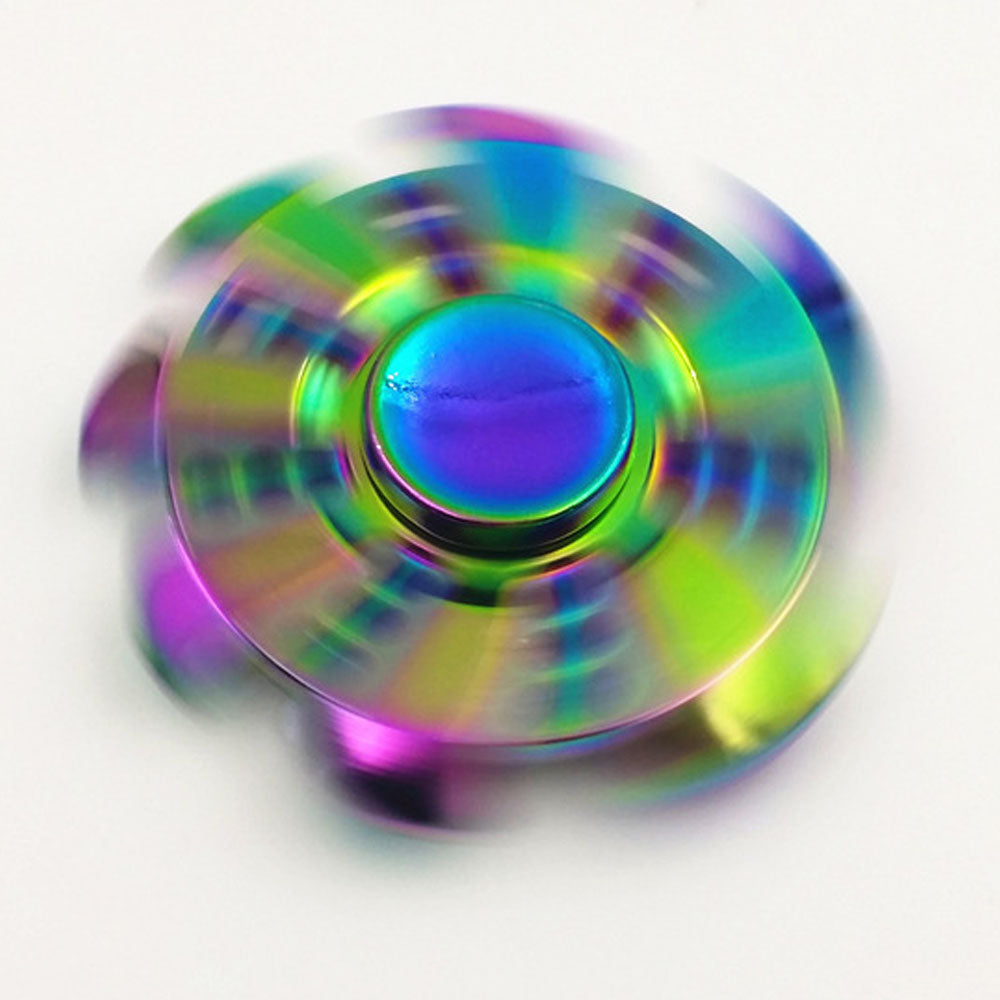 Fidget Spinner Finger Gyro Colorful Fire Wheel  Metal Clover Between Gyro Finger Fingers Decompression Artifact