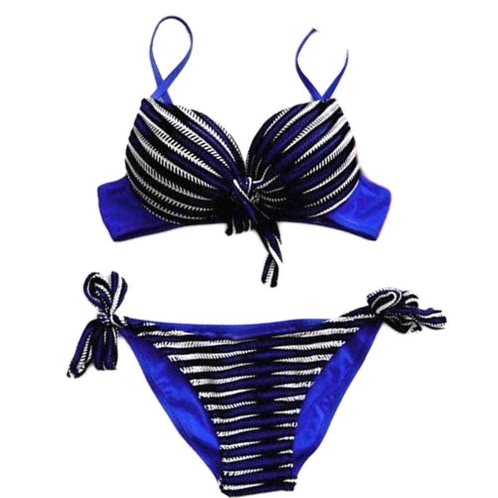 Striped Bandage Summer Bikini Set Women Two-piece Swimsuit Swimwear Bathing Suit