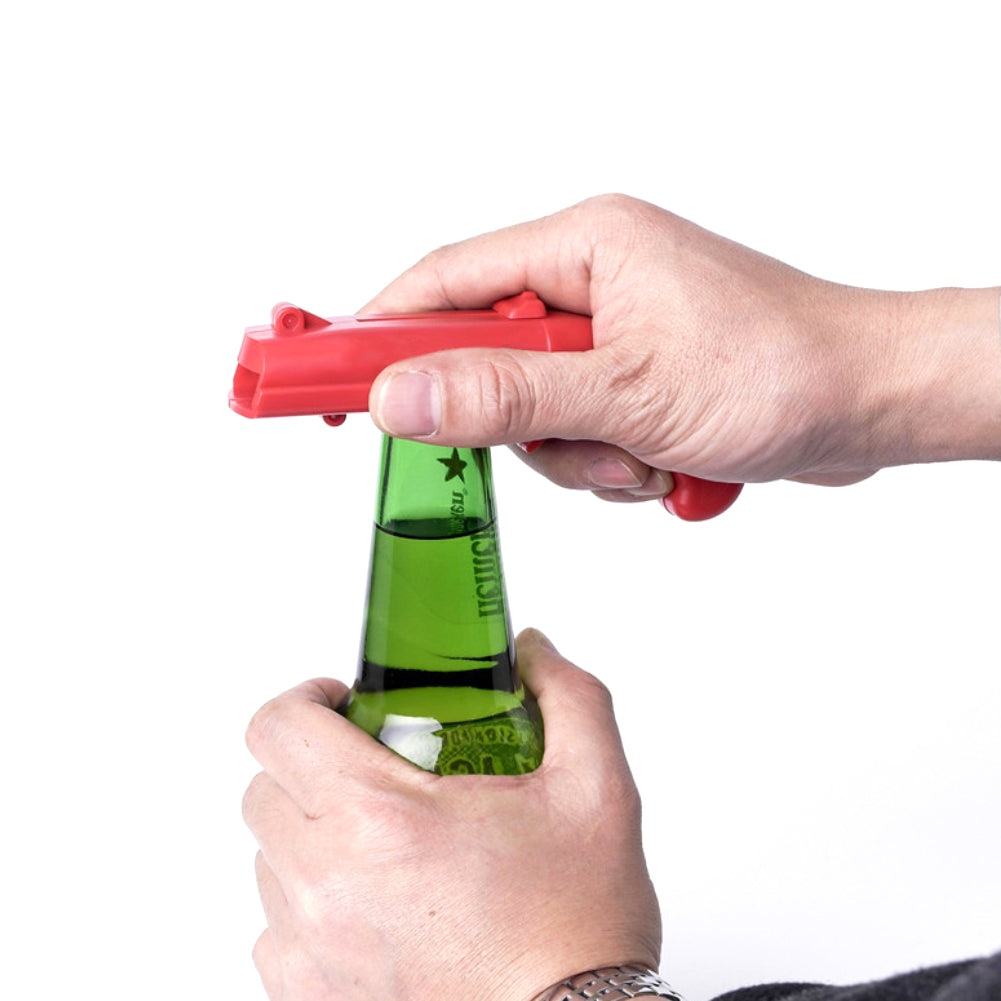 Portable Beer Drink Cap Gun Launcher Ejection Bottle Opener Party Bar Club Gift