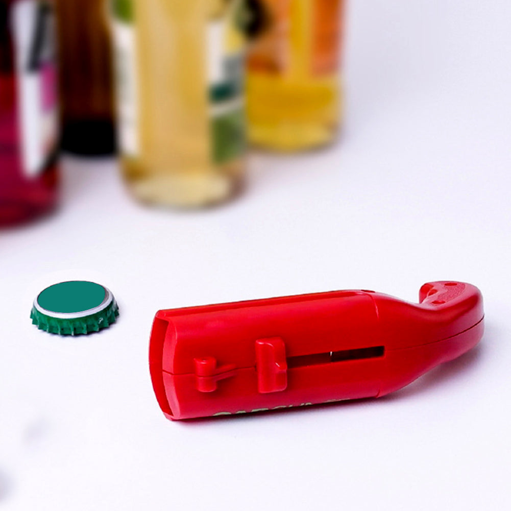 Portable Beer Drink Cap Gun Launcher Ejection Bottle Opener Party Bar Club Gift