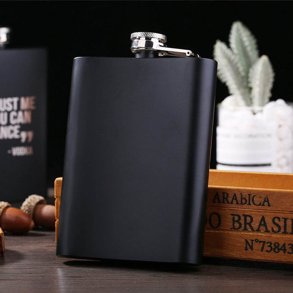 8oz Men Funny Letter Print Stainless Steel Hip Flask Whiskey Alcohol Container