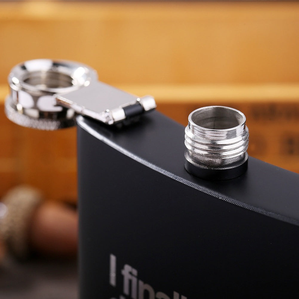 8oz Men Funny Letter Print Stainless Steel Hip Flask Whiskey Alcohol Container