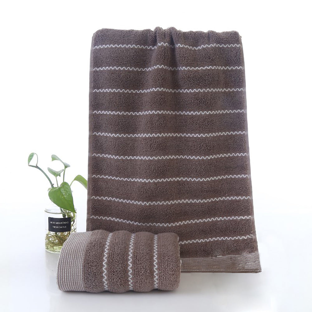 35x75cm Breathable Wave Pattern Cotton Water Absorbent Shower Towel Facecloth