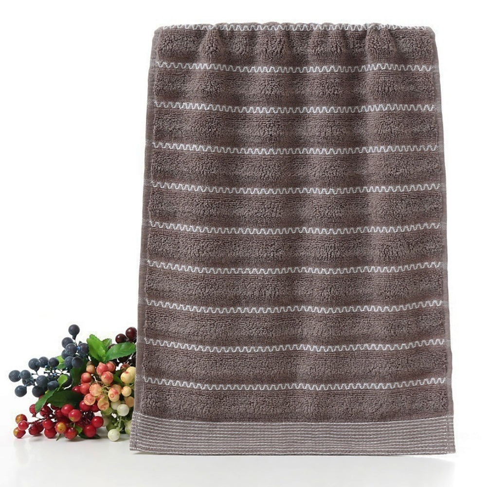35x75cm Breathable Wave Pattern Cotton Water Absorbent Shower Towel Facecloth