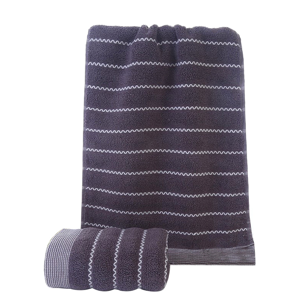 35x75cm Breathable Wave Pattern Cotton Water Absorbent Shower Towel Facecloth