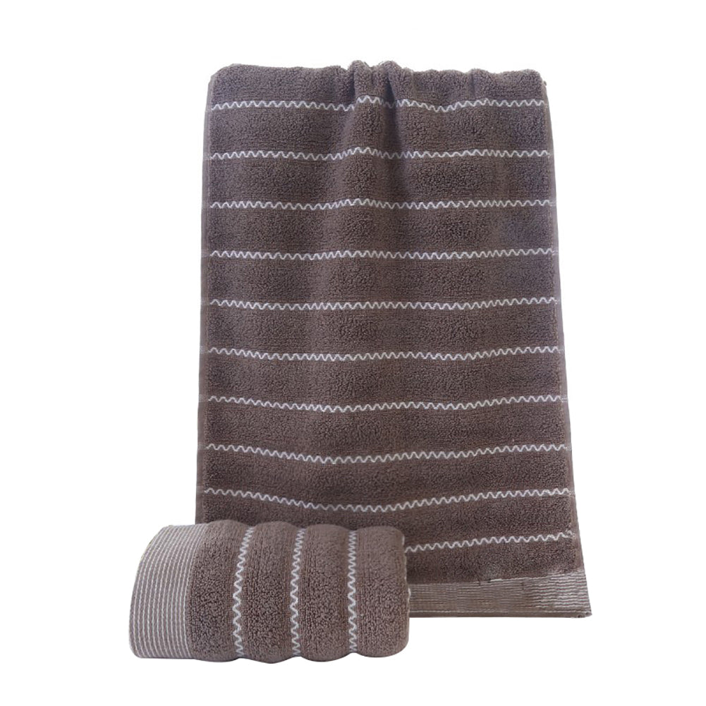 35x75cm Breathable Wave Pattern Cotton Water Absorbent Shower Towel Facecloth