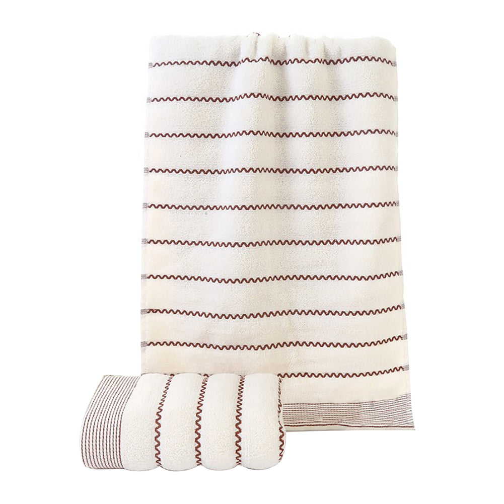 35x75cm Breathable Wave Pattern Cotton Water Absorbent Shower Towel Facecloth