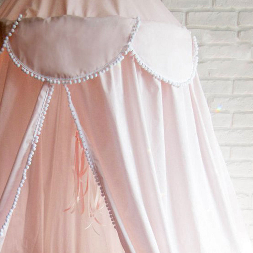 240cm Kids Baby Room Bed Curtain Canopy Pointed Tassel Chiffon Hung Mosquito Net