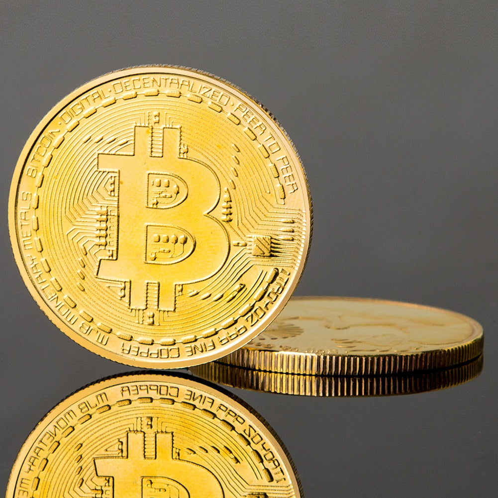 Double Sided Embossing Round Bitcoin Commemorative Coin Collection Souvenir Gift