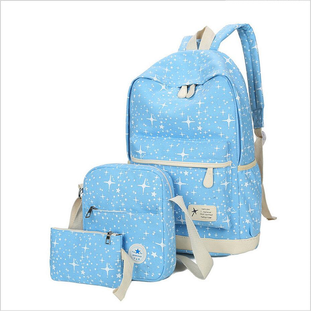 Fashion Star Women Canvas Backpack Schoolbags School For Girl Teenagers Casual Travel Bags Rucksack Cute