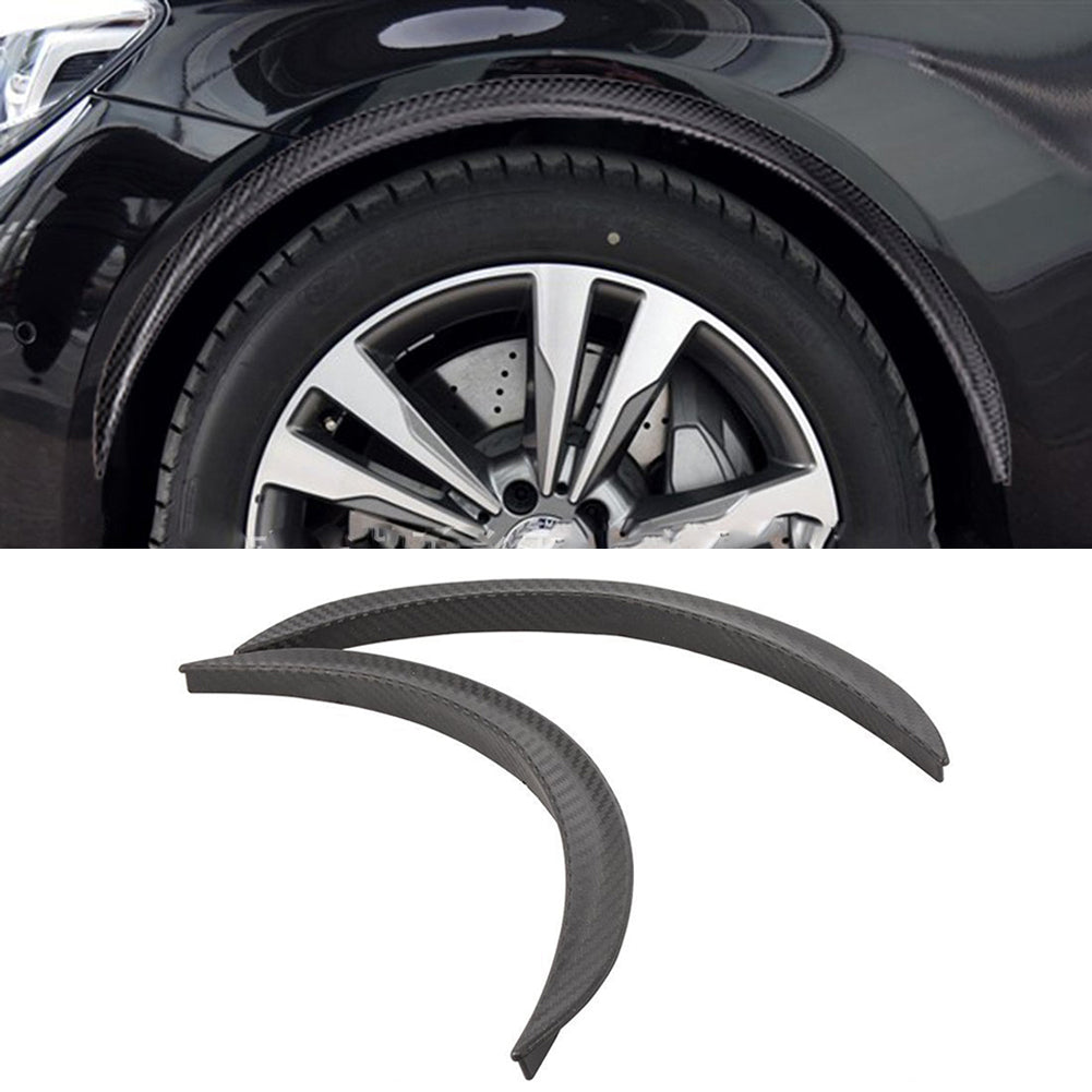 2Pcs Universal Carbon Fiber Wheel Eyebrow Strip Arch Trim Fender Flare Protector